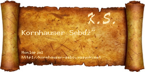 Kornhauser Sebő névjegykártya